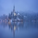 Foggy Winter Lake Theme  screen for extension Chrome web store in OffiDocs Chromium