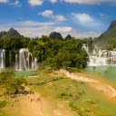 Forest waterfall and lake  screen for extension Chrome web store in OffiDocs Chromium