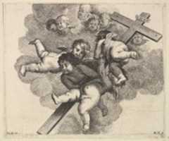 Free download Four Cherubs Carrying a Cross free photo or picture to be edited with GIMP online image editor