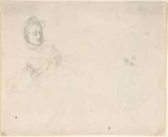 Free download Four Ladies Sitting around a Table Occupied with Needlework, Reading, and Writing; verso: Study of a Woman with Needlework free photo or picture to be edited with GIMP online image editor