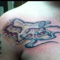 Free download Fox Racing logo tattoo with what seems to be smoke free photo or picture to be edited with GIMP online image editor