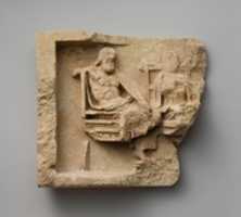 Free download Fragment of a limestone relief with enthroned couple free photo or picture to be edited with GIMP online image editor