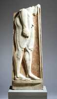 Free download Fragment of the marble stele (grave marker) of a youth free photo or picture to be edited with GIMP online image editor