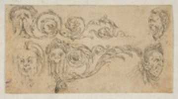Free download Fragments of a Frieze with Five Grotesque Masks free photo or picture to be edited with GIMP online image editor