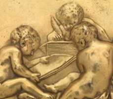 Free download Frieze ornament depicting the theme of reading and writing free photo or picture to be edited with GIMP online image editor