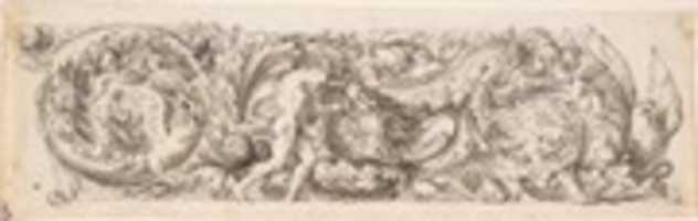 Free download Frieze with Nude hero, Rinceau, and Putti free photo or picture to be edited with GIMP online image editor