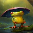 Frog holding umbrella wallpaper  screen for extension Chrome web store in OffiDocs Chromium
