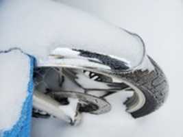 Free download Frost and snow on motorcycle free photo or picture to be edited with GIMP online image editor
