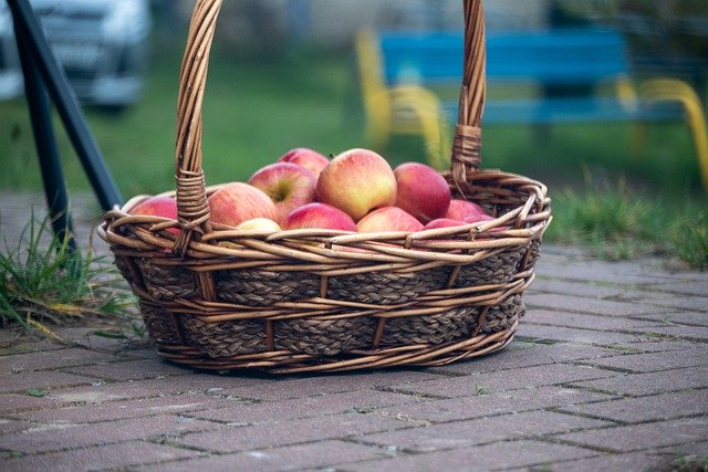 Free download fruit apples red shopping cart free picture to be edited with GIMP free online image editor