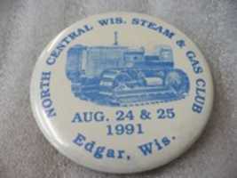 Free download Fuller F8319 North Central Wisconsin Steam & Gas Club 1991 pinback button free photo or picture to be edited with GIMP online image editor