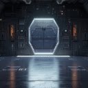 Futuristic Spaceship Corridor  screen for extension Chrome web store in OffiDocs Chromium