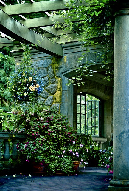 Free download garden flowers pathway castle free picture to be edited with GIMP free online image editor