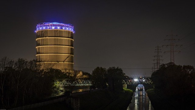 تنزيل مجاني للهندسة المعمارية Gasometer Oberhausen - صورة مجانية أو صورة مجانية لتحريرها باستخدام محرر الصور عبر الإنترنت GIMP