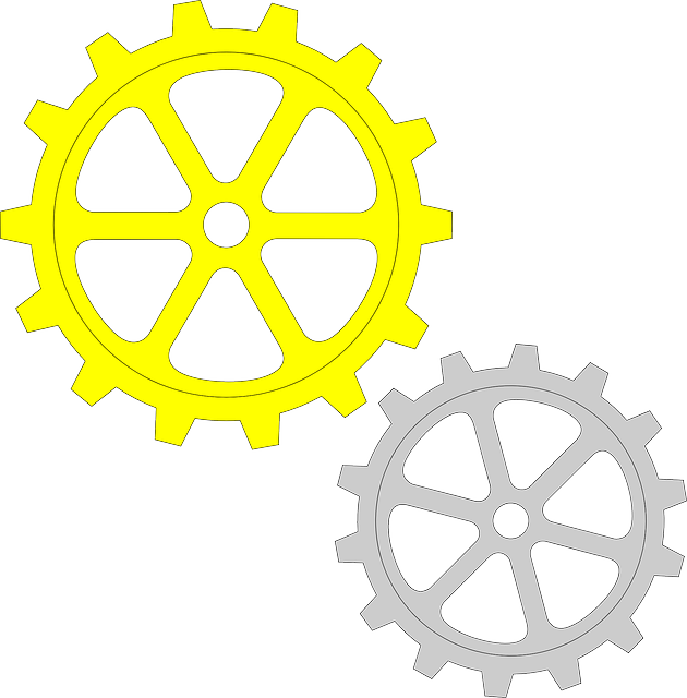 Gratis download Gears Geel Grijs - Gratis vectorafbeelding op Pixabay gratis illustratie om te bewerken met GIMP gratis online afbeeldingseditor