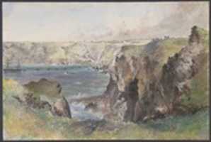 Free download General View of Point Magee and Foilhommerum Bay, Valencia, from the heights below Corn Bag. The Caroline laying the shore end of the Cable on July 22nd, 1865 free photo or picture to be edited with GIMP online image editor