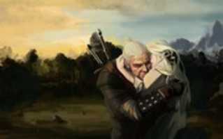 Free download Geralt of Rivia and Young Ciri Fanart free photo or picture to be edited with GIMP online image editor