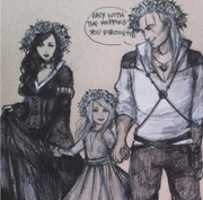 Free download Geralt of Rivia, Yennefer and young Ciri Fanart free photo or picture to be edited with GIMP online image editor