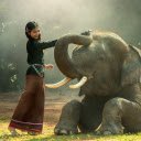 Girl and elephant  screen for extension Chrome web store in OffiDocs Chromium