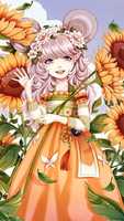 Free download girl_anime_sunflowers_127156_720x1280 free photo or picture to be edited with GIMP online image editor