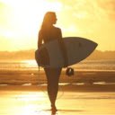Girl hugging surfboard  screen for extension Chrome web store in OffiDocs Chromium