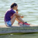 Girl in purple shirt by the lake  screen for extension Chrome web store in OffiDocs Chromium