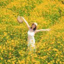 Girl in the middle of the flower forest  screen for extension Chrome web store in OffiDocs Chromium