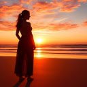 Girl in the sunset  screen for extension Chrome web store in OffiDocs Chromium