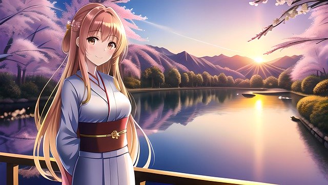 Free download girl kimono cherry blossom free picture to be edited with GIMP free online image editor