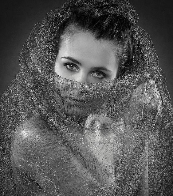 Free download girl portrait face obscured tulle free picture to be edited with GIMP free online image editor