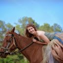 Girl riding a brown horse  screen for extension Chrome web store in OffiDocs Chromium