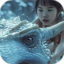 Girl riding a dragon in the snow  screen for extension Chrome web store in OffiDocs Chromium