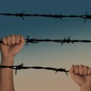 Girls hands and steel wire  screen for extension Chrome web store in OffiDocs Chromium
