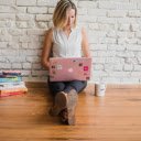 Girl sitting at work  screen for extension Chrome web store in OffiDocs Chromium
