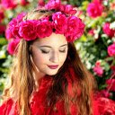 Girl with roses  screen for extension Chrome web store in OffiDocs Chromium