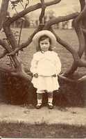 Free download Girl, Young, Standing By Rustic Fence ( C 1900 Rubel Coll) free photo or picture to be edited with GIMP online image editor