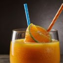 Glass of orange juice and two straws  screen for extension Chrome web store in OffiDocs Chromium
