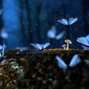 Glowing Blue Butterflies  screen for extension Chrome web store in OffiDocs Chromium