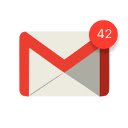 Tela de notificação do selo do aplicativo Gmail para extensão da loja virtual do Chrome no OffiDocs Chromium