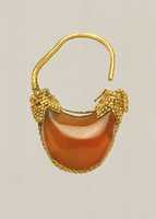 Free download Gold and carnelian boat-shaped earring free photo or picture to be edited with GIMP online image editor