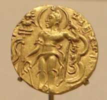 Descărcare gratuită Monedă de aur care arată Regele Chandragupta II ca un arcaș fotografie sau imagine gratuită pentru a fi editată cu editorul de imagini online GIMP