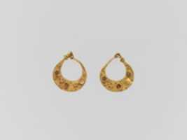 Free download Gold crescent-shaped earring free photo or picture to be edited with GIMP online image editor