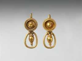 Free download Gold earrings with pendant vase and ring free photo or picture to be edited with GIMP online image editor