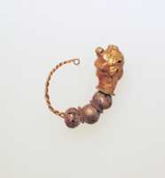 Free download Gold earring with womans head and glass beads free photo or picture to be edited with GIMP online image editor