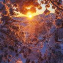 Golden Sunrise Over Snowy Landscape  screen for extension Chrome web store in OffiDocs Chromium