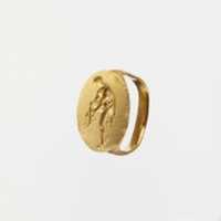 Free download Gold finger ring engraved with an image of Hermes free photo or picture to be edited with GIMP online image editor