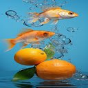 Goldfish and orange wallpaper  screen for extension Chrome web store in OffiDocs Chromium