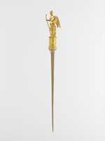 Free download Gold head of a pin with the figure of Nike (Victory) free photo or picture to be edited with GIMP online image editor