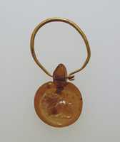 Free download Gold hoop with glass pendant stamped disk free photo or picture to be edited with GIMP online image editor