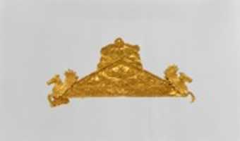 Free download Gold pediment-shaped brooch free photo or picture to be edited with GIMP online image editor