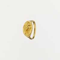Free download Gold ring with intaglio of seated woman and flying Eros free photo or picture to be edited with GIMP online image editor